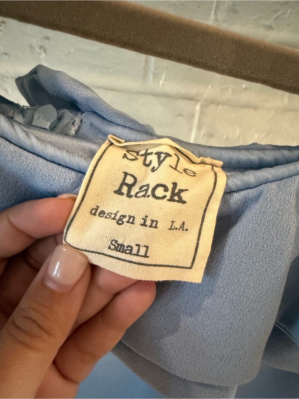 Style Rack Light Blue One-Shoulder Ruffle Bodycon Dress - Picture 3 of 3